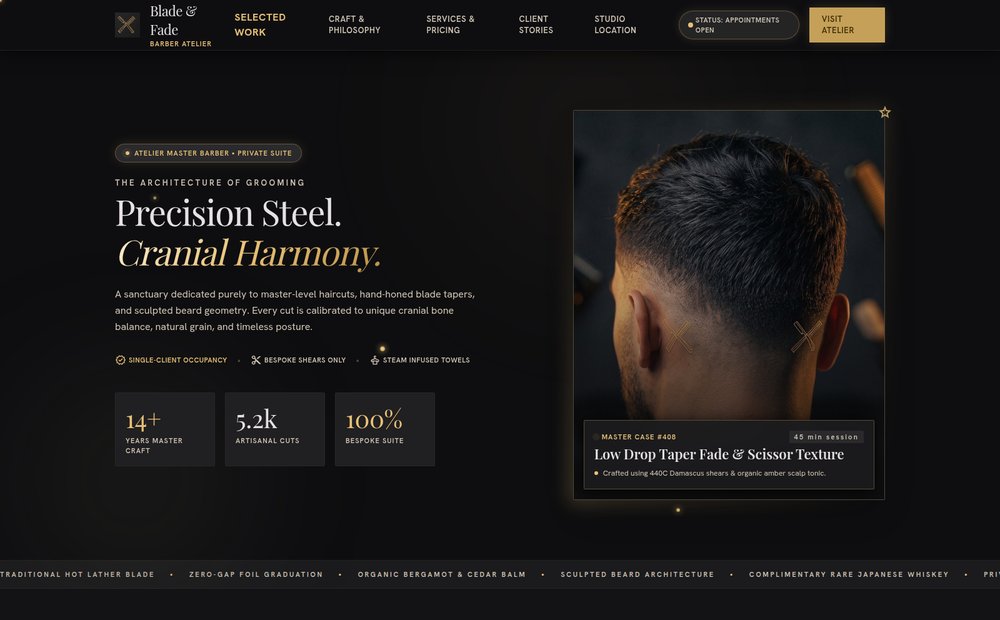 Blade and Fade Barbershop Atelier Site