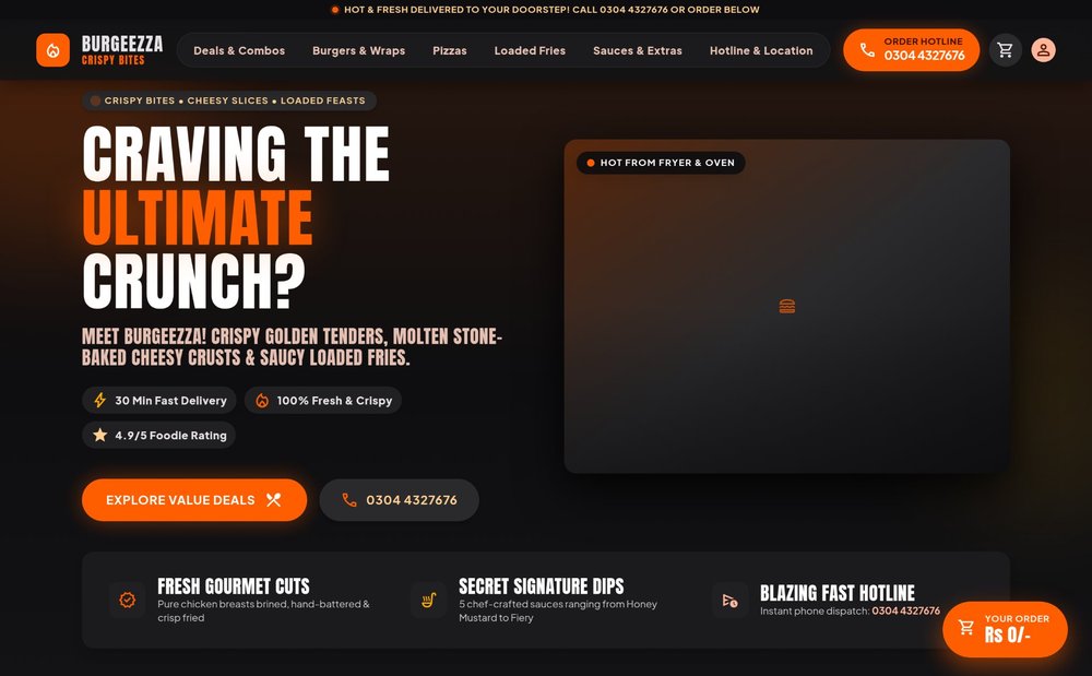Burgeezza Fast Food Ordering Site